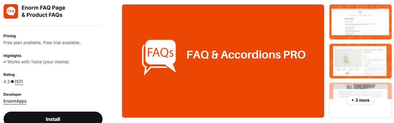 #16. Enorm FAQ Page & Product FAQs